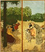 Edouard Vuillard Public Gardens.Little Girls Playing and The Examination oil